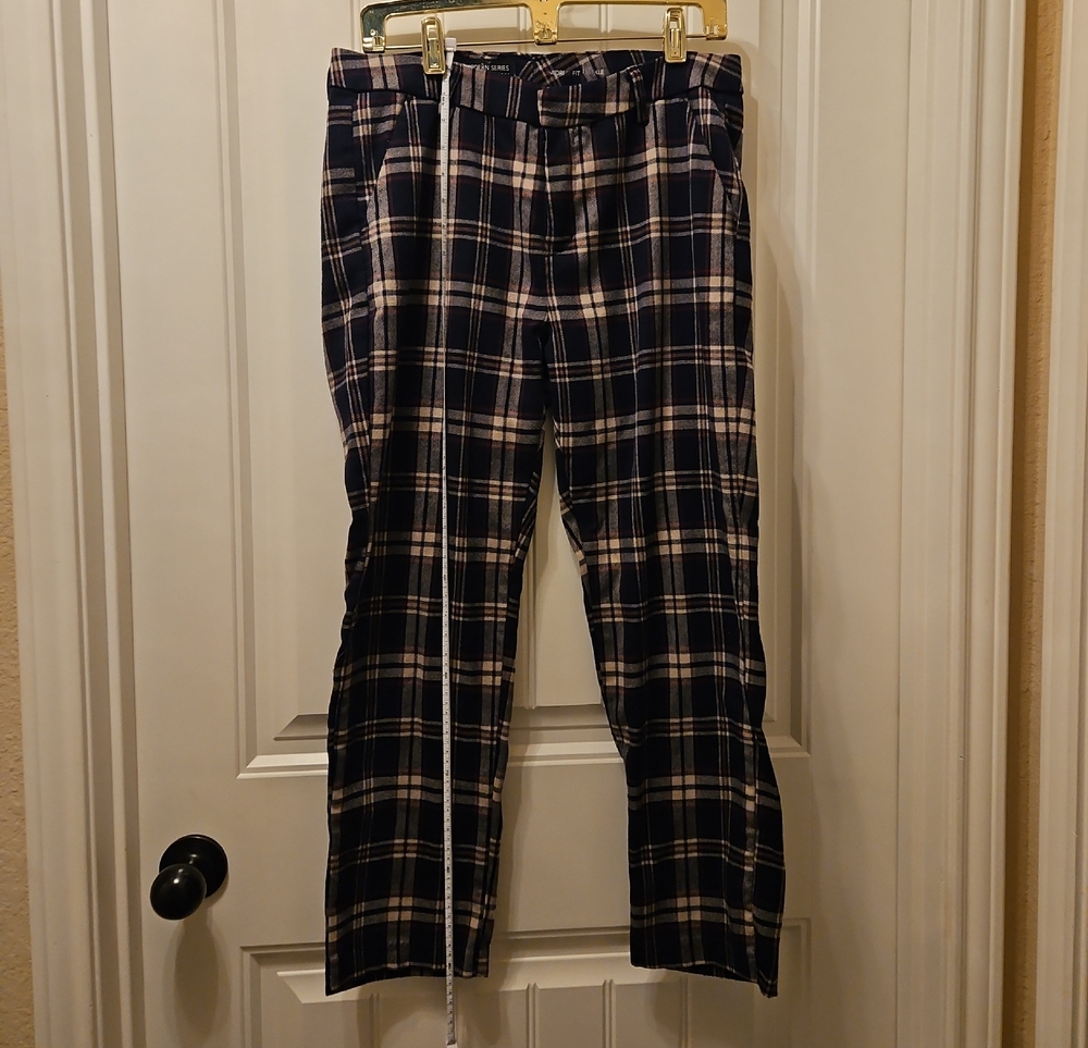 Lee Navy and Cream Plaid Trousers